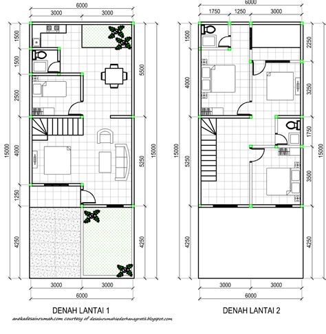Desain rumah minimalis type 36 untuk 2 lantai dengan 3 kamar tidur. Denah Rumah 2 Lantai Model 2018: Denah Rumah 7x14 2 Lantai