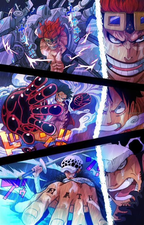 Luffy Law And Kid Attacking Beast Pirates One Piece Wallpaper Iphone