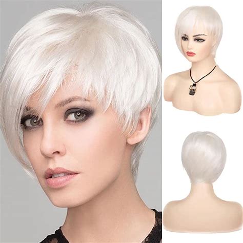 White Hair Wigs For Women Old Lady