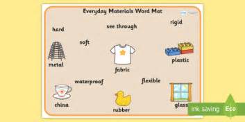 Everyday Materials Word Mat