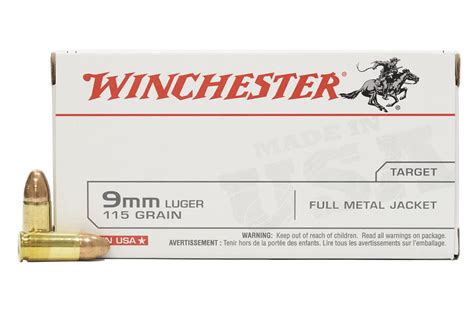 Winchester Ammo 9mm Luger 115 Gr Fmj 50box Vance Outdoors
