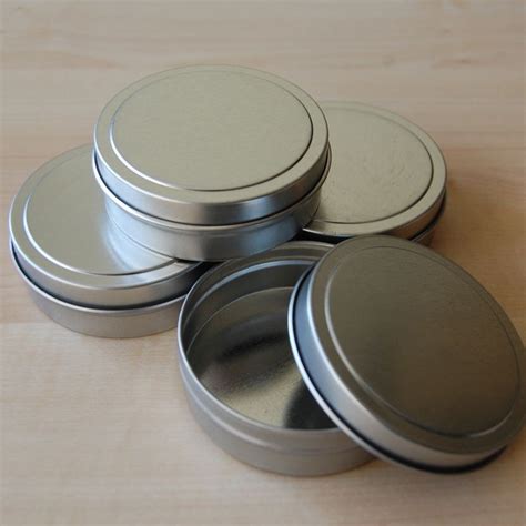 12 Metal Tins 2 Oz Shallow Aluminum Tins With Cover By Lkorina