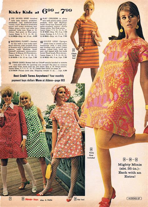 aldens catalog 60s had the stripe dress with chain 60s and 70s fashion vintage fashion