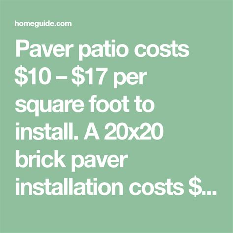 Check spelling or type a new query. How Much Does A Paver Patio Cost To Install? in 2020 | Paver patio, Brick paver patio, Brick pavers