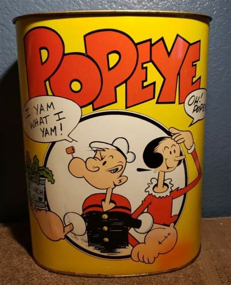 Vintage Cheinco Popeye The Sailor Trash Can Clean Kings Features Syndicate Rare Ebay