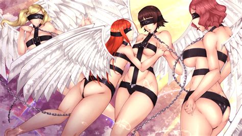 Rule 34 4girls Angel Megami Tensei Angel Wings Ann Takamaki Bondage