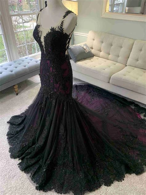 Custom Black And Purple Wedding Dress Gothic Wedding Dress