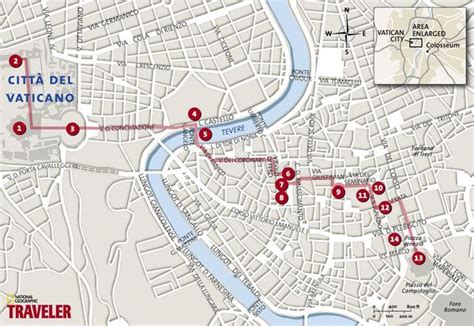 Map The Heart Of Rome National Geographic Walking Tour Italy