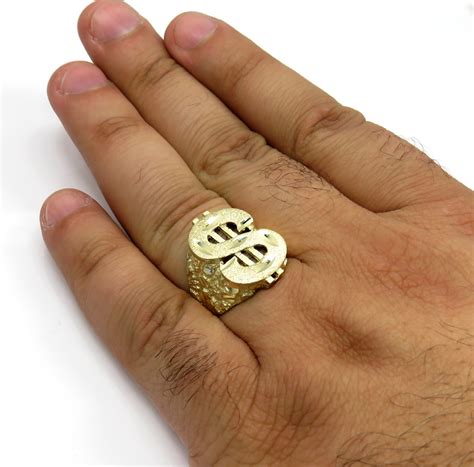 How much is 10k gold worth anyway? Buy 10k Yellow Gold Diamond Cut Nugget Dollar Sign Ring Online at SO ICY JEWELRY
