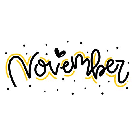 November Hd Transparent Handwritten Of November Month With Cute Love
