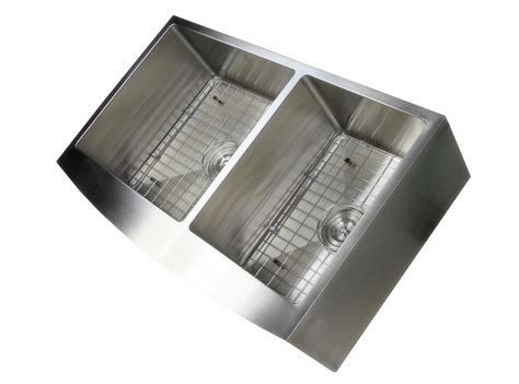 36 Inch Apron Stainless Steel Kitchen Sink Curved Front Farm Brushed