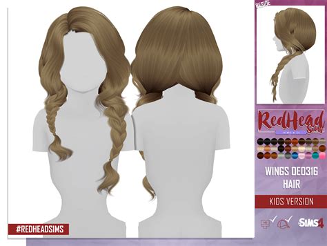 Wings Oe0316 Hair Kids And Toddler Version Redheadsims Cc