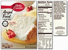 Betty Crocker Angel Food Cake Mix Nutrition Label - Cake Walls