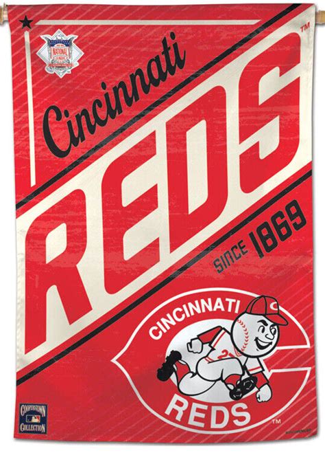 Cincinnati Reds Since 1869 Cooperstown Collection Retro Logo 28x40 Wall