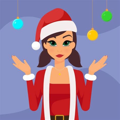 woman cartoon character dressed as santa premium vector freepik vector christmas