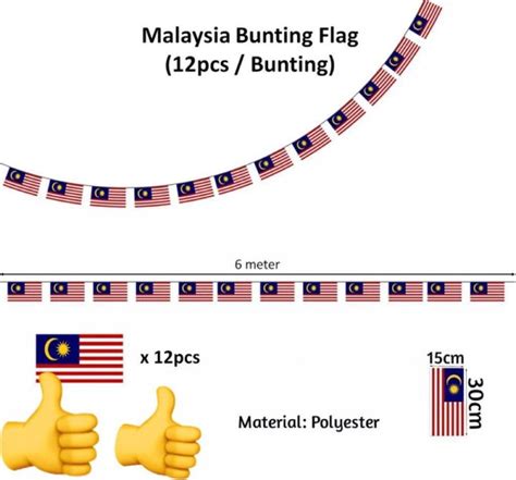 Flag Malaysia Bendera Malaysia Kecil Gantung Negeri Jalur Gemilang My