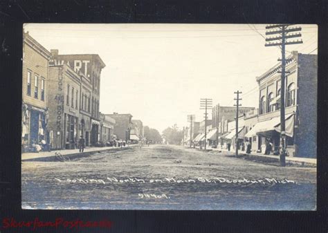 Rppc Decatur Michigan Downtown Main Street Scene Old Real Photo