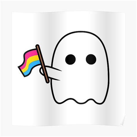 Ghost With Pansexual Pride Flag Poster For Sale By Lunyssa Redbubble