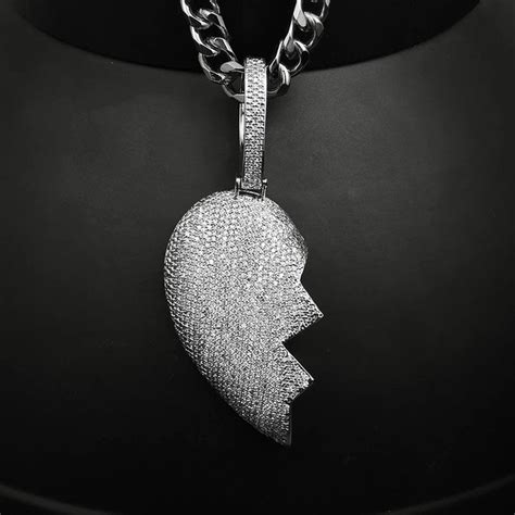 Iced Out Half Heart Nba Youngboy Custom Pendant Etsy