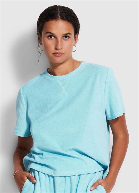 Seafolly Tops Terry T Shirt Baby Blue Womens Seafolly Shop