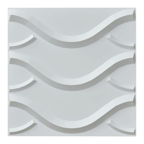 3d Wall Panel Pvc Textured Wall Wave Design White 12 Tiles 32 Sf
