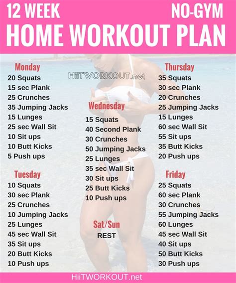 This workout is designed to increase your muscle mass as much as possible in 10 weeks. Weekly workout plan women - All For Workout