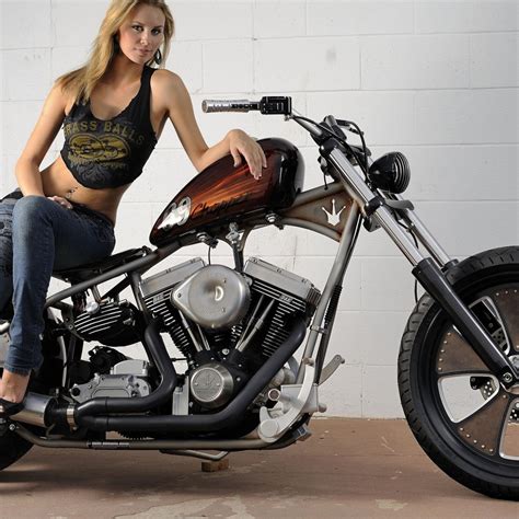 A Girl On The Harley Davidson Classic Bobber Motorcycle