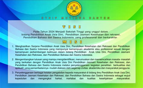 Visi Misi Stkip Mutiara Banten Stkip Mutiara Banten