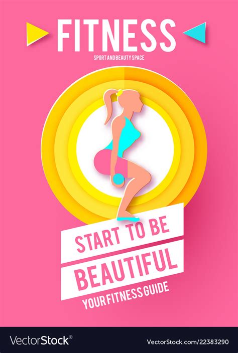 Woman Fitness Poster Template Sport Motivation Vector Image