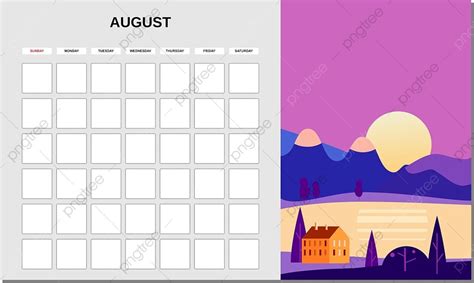 Calendar Planner August Month Template Download On Pngtree