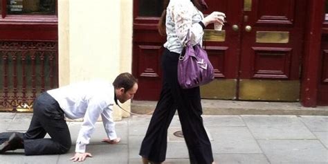 Woman Leads Man Around On Leash People Take Photos Huffpost