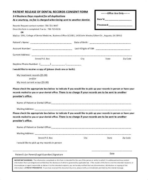 generic release forms