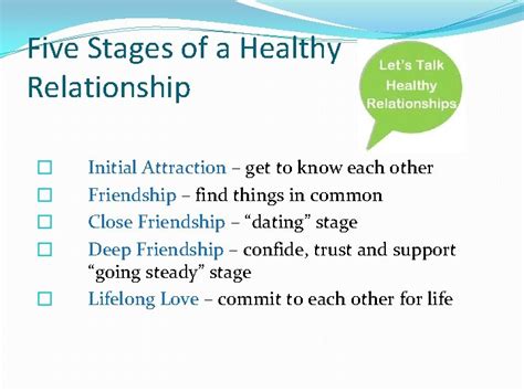Human Growth Healthy Relationships Five Stages Of A