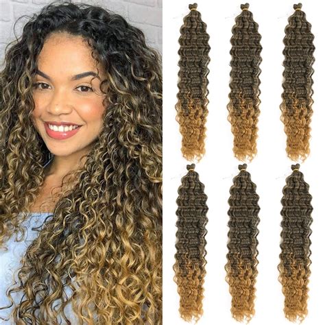 Maysa Ocean Wave Crochet Hair 22in Soft Curly Crochet Hair Deep Wave Braiding Crochet Hair Ocean