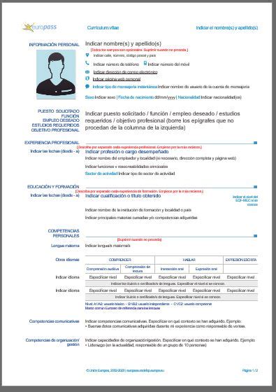 Arriba 71 Imagen Modelo De Cv En Inglés Europeo Thcshoanghoatham