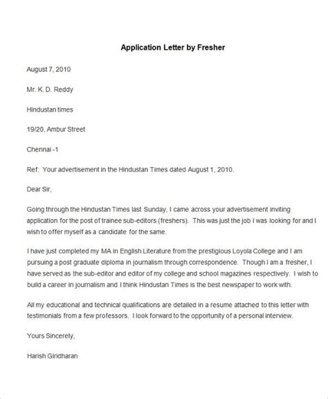 If the substance of your letter of application sample is okay, then it must have been the format. 94+ Best Free Application Letter Templates & Samples - PDF ...