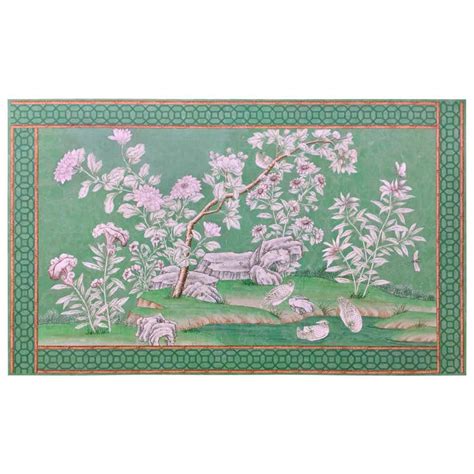Hand Painted Framed Gracie Antiqued Panel At 1stdibs