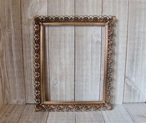 5x7 Vintage Brass Rose Filagree Picture Frame 5x7 Ormolu Etsy