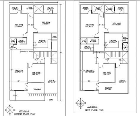 First Floor Bungalow Plan Drawing In Dwg Autocad File Cadbull Plan Images