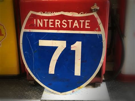 Original Us Interstate 71 Highway Sign The Old Collectors Garage