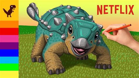 Bumpy Jurassic World Camp Cretaceous Netflix How To Draw Ankylosaurus Dinosaur Drawing Coloring