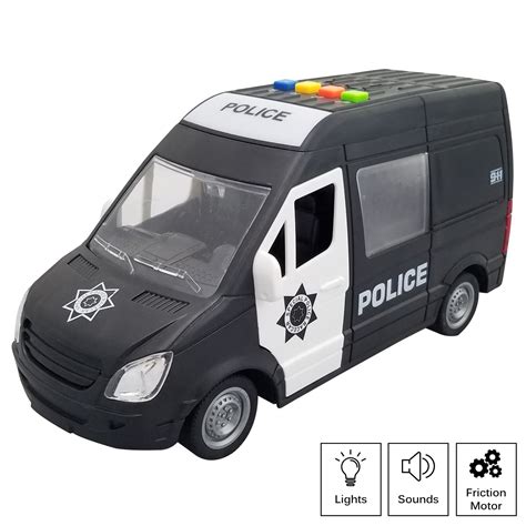 Vokodo Police Truck Friction Powered With Lights And Sound Effects Push