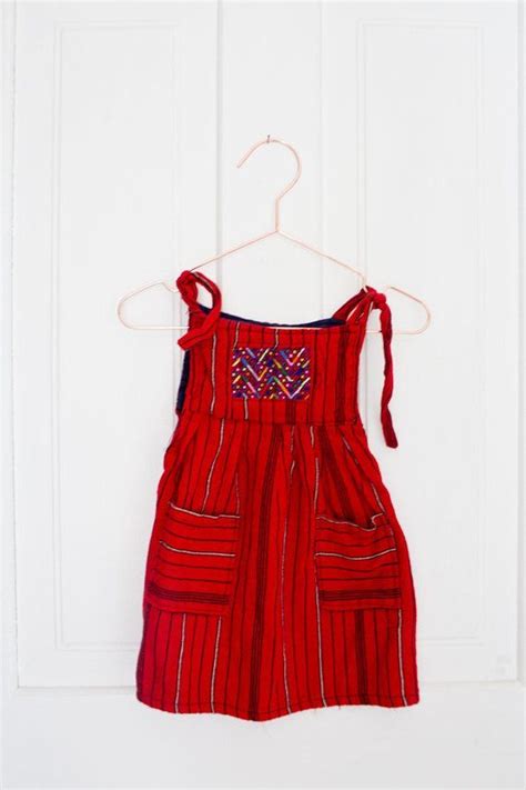 Vintage Mexican Dress 2t Toddler Baby Dress Vintage Red Embroidered