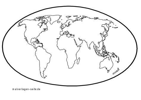 Weltkarte Ausmalen Umrisse Kontinente Planisferio Blanko Mapas Nombres
