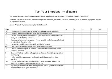 Emotional Intelligence Test Prooffasr