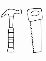 Coloring Tools Pages Tool Hammer Doctor Saw Printable Hammers Drawing Boys Saws Clipartmag sketch template
