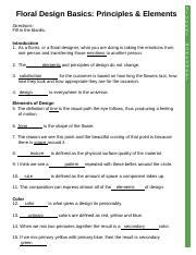 Special arrangements fill in the blanks. 28 Floral Design Basics Techniques Worksheet - Worksheet ...