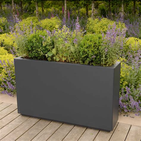 Rectangle Metal Planter In Anthracite Grey Harrod Horticultural