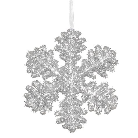 5pk Vickerman 6 In Silver Glitter Snowflake Christmas Ornament