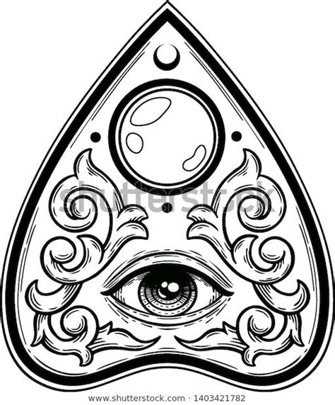 Ouija Planchette Eye Providence Line Art Stock Vector Royalty Free 1403421782 Shutterstock